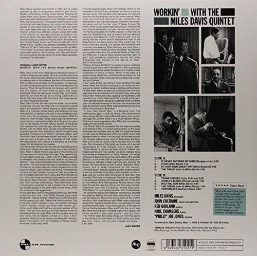 Workin With the Miles Davis Quintet (Vinyl)